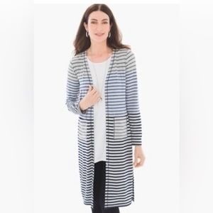 Nwot  Chico’s Zenergy Radley Striped Long Cardigan.